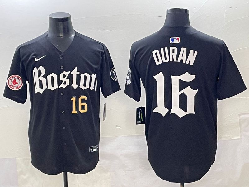 Men 2025 Boston Red Sox #16 Duran Black Five generations Joint Name Nike MLB Jersey style 9